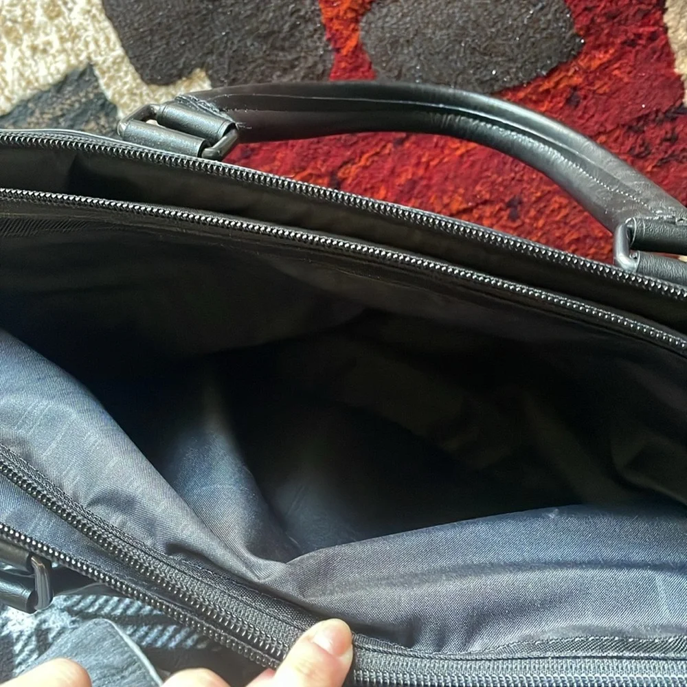 Tumi Canvas Black Laptop Bag with Carbon Fiber Accents